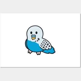 Cute Blue Budgie Posters and Art